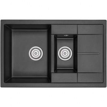 Кухонная мойка GRANULA GR-7802 шварц (черный металлик)